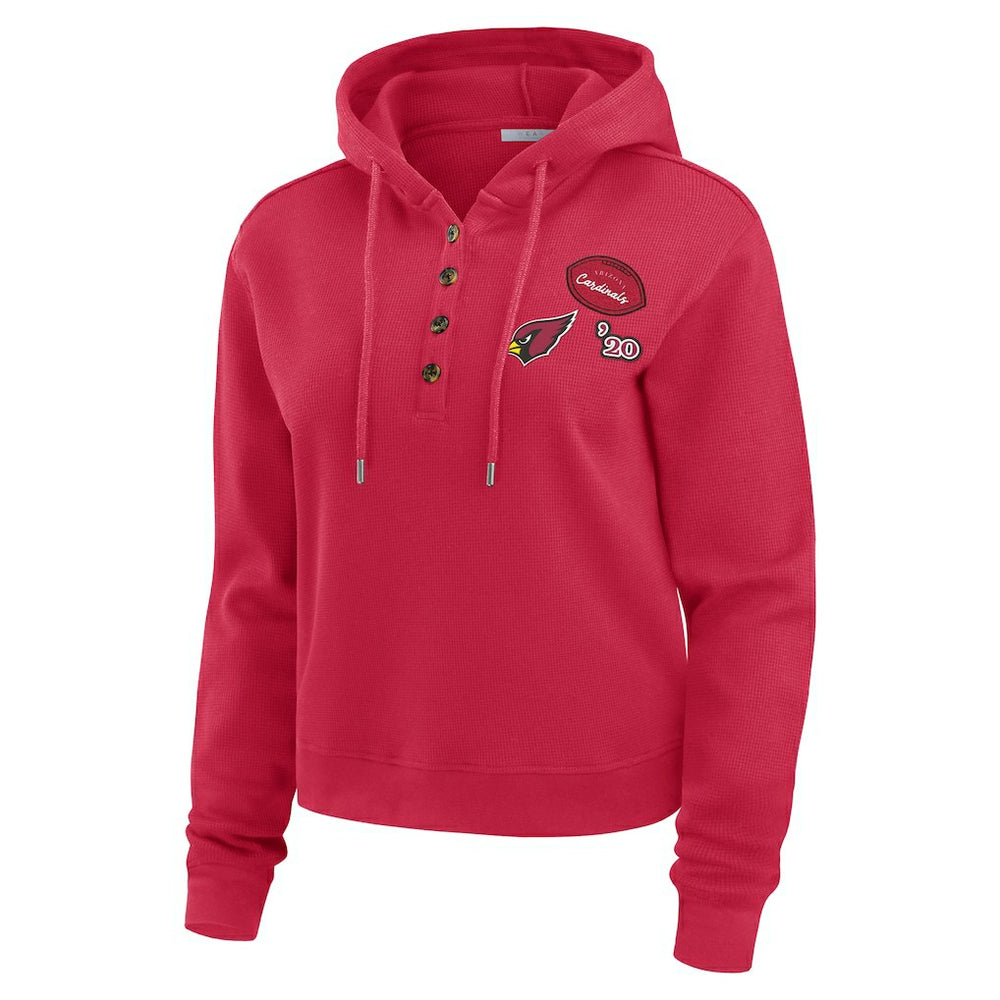 Arizona Cardinals WEAR by Erin Andrews Women's Waffle Hoodie Pullover Top - Cardinal online
