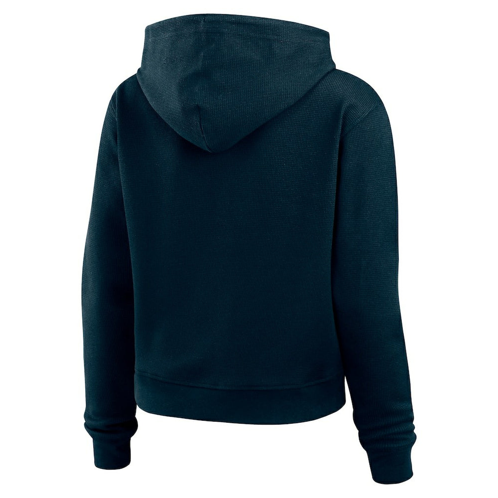 Chicago Bears WEAR by Erin Andrews Women's Waffle Hoodie Pullover Top - Navy sale