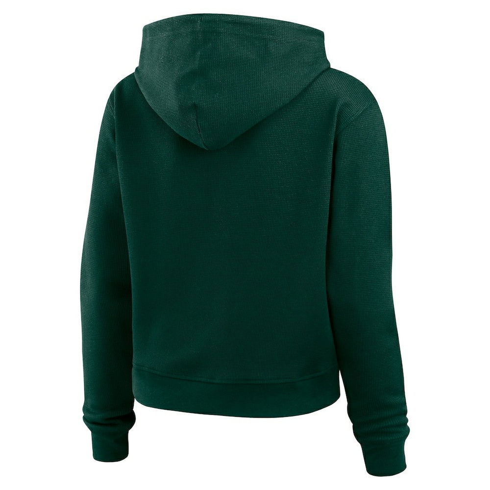 Green Bay Packers WEAR by Erin Andrews Women's Waffle Hoodie Pullover Top - Green sale