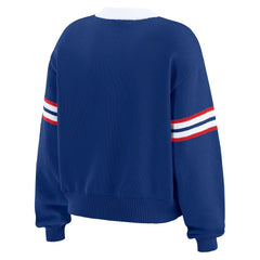 Buffalo Bills WEAR by Erin Andrews Women's Lace-Up Pullover Sweatshirt - Royal outlet
