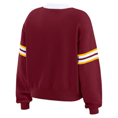 Washington Commanders WEAR by Erin Andrews Women's Lace-Up Pullover Sweatshirt - Burgundy discount