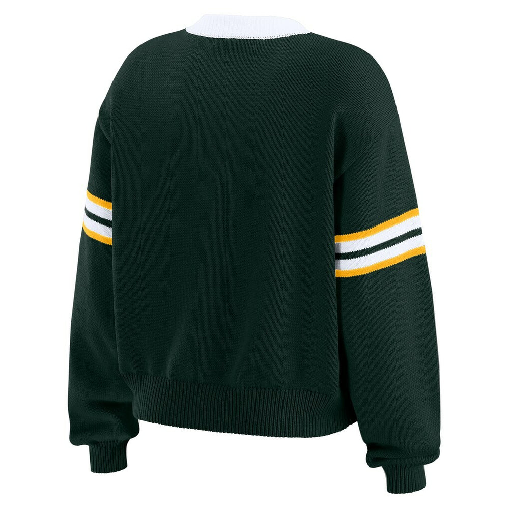 Green Bay Packers WEAR by Erin Andrews Women's Lace-Up Pullover Sweatshirt - Green discount