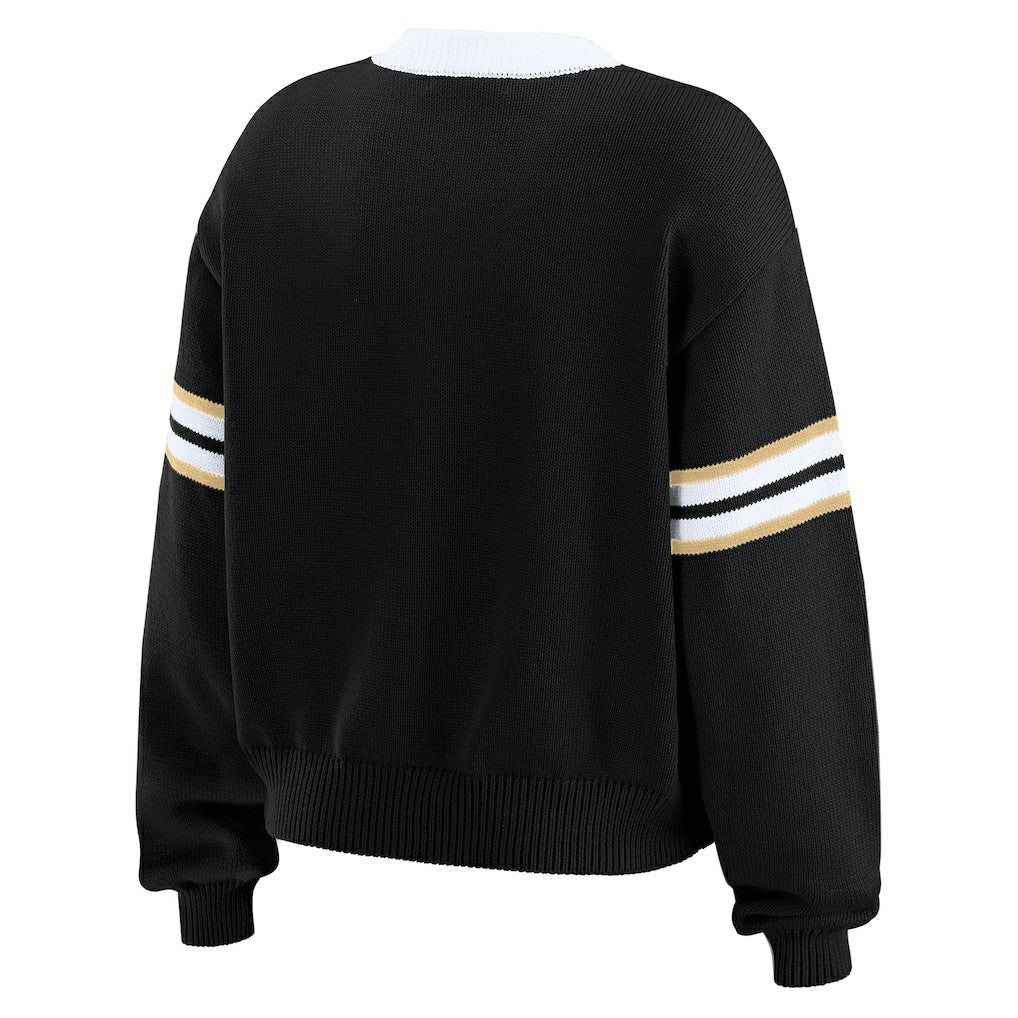 New Orleans Saints WEAR by Erin Andrews Women's Lace-Up Pullover Sweatshirt - Black online