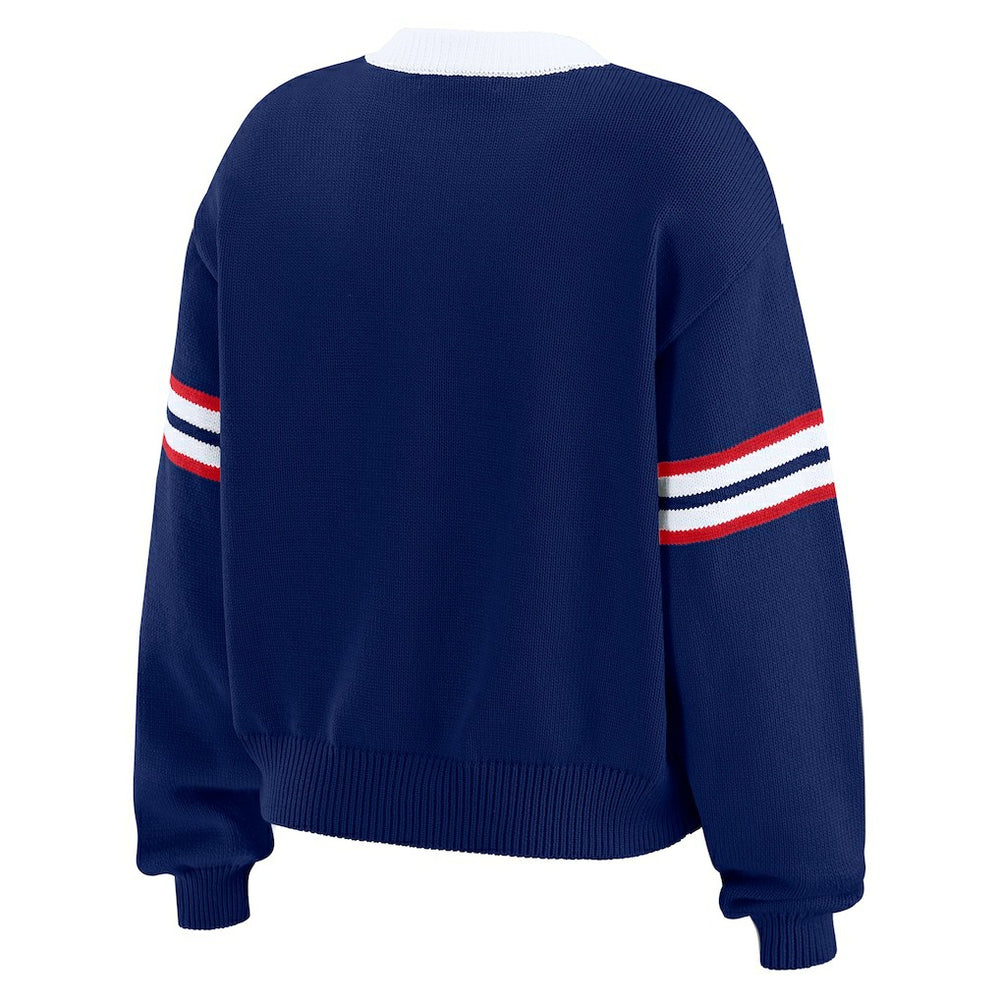 New York Giants WEAR by Erin Andrews Women's Lace-Up Pullover Sweatshirt - Royal on sale