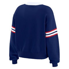 New York Giants WEAR by Erin Andrews Women's Lace-Up Pullover Sweatshirt - Royal on sale