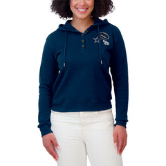 Dallas Cowboys WEAR by Erin Andrews Women's Waffle Hoodie Pullover Top - Navy outlet