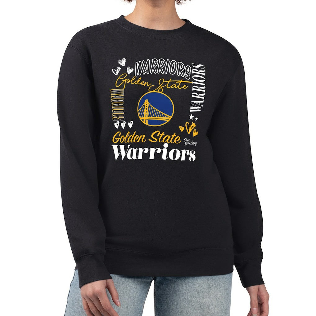 Golden State Warriors G-III 4Her by Carl Banks Women's Collage Team Graphic Fleece Pullover Sweatshirt sale - Black on sale