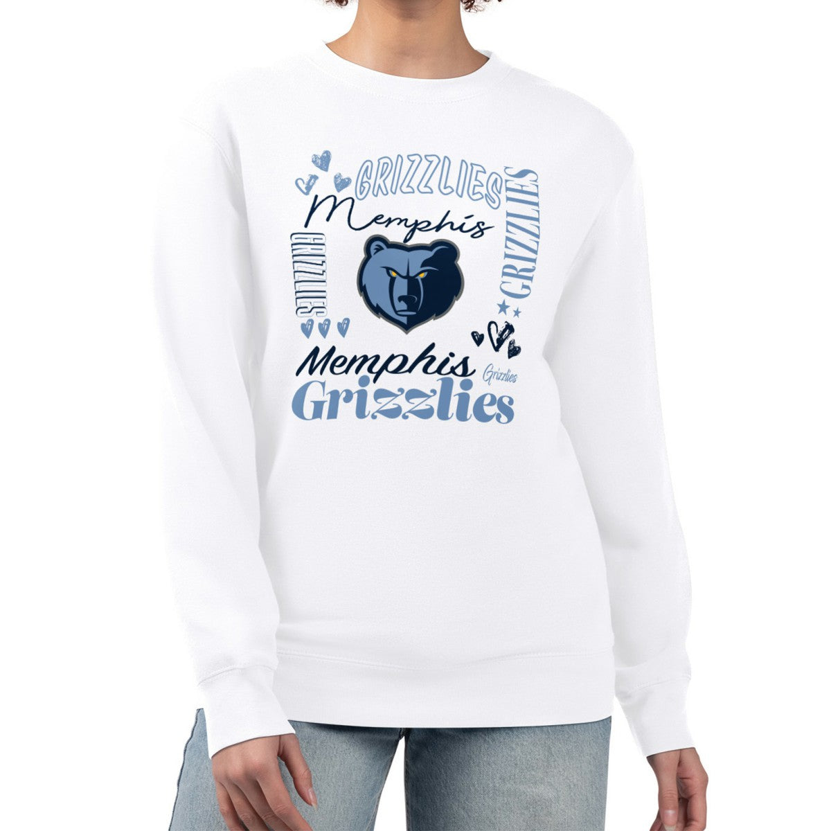 Memphis Grizzlies G-III 4Her by Carl Banks Women's Collage Team Graphic Fleece Pullover Sweatshirt - White for sale