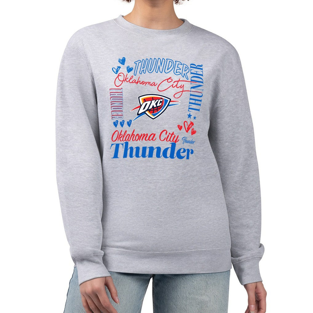 Oklahoma City Thunder G-III 4Her by Carl Banks Women's Collage Team Graphic Fleece Pullover Sweatshirt - Heather Gray online