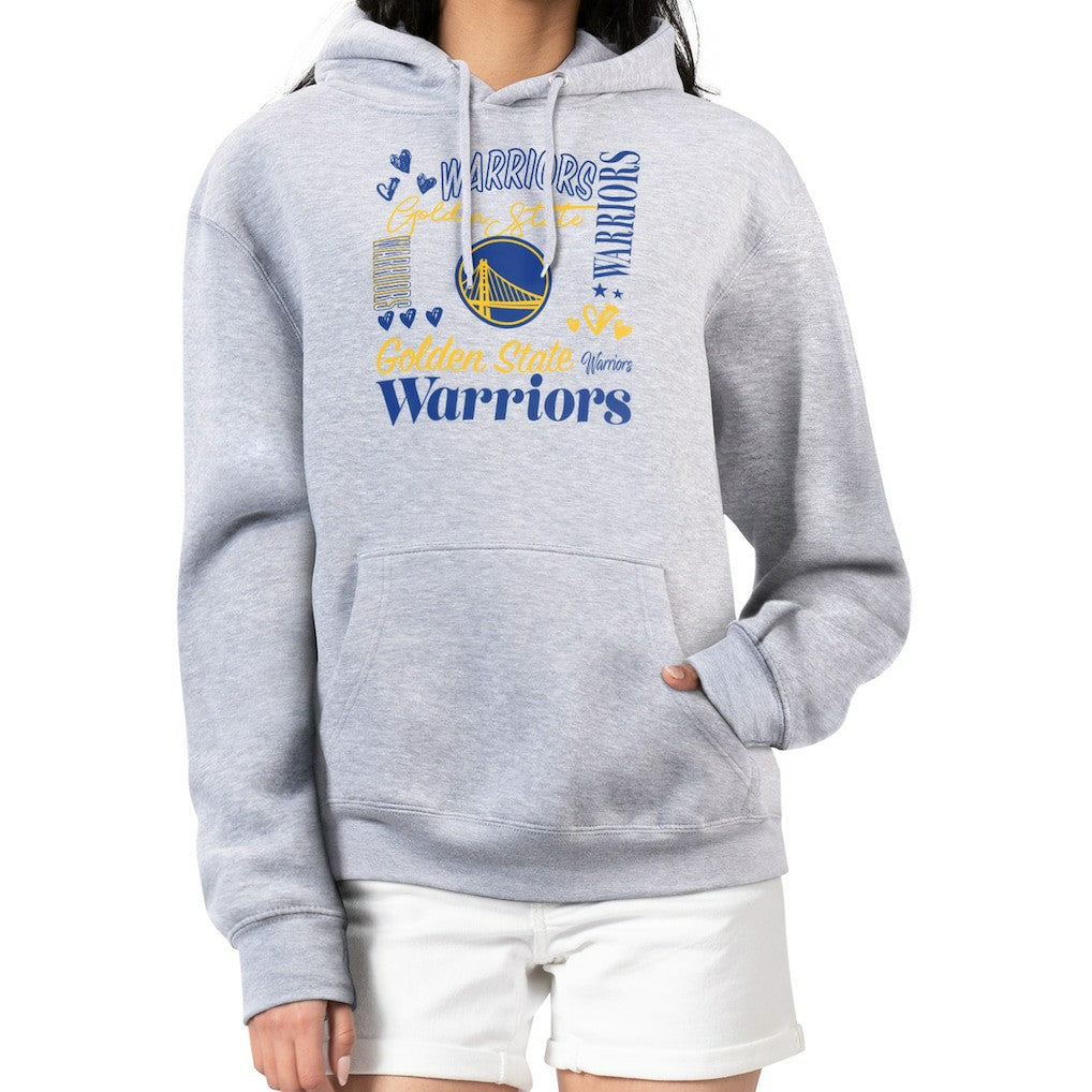 Golden State Warriors G-III 4Her by Carl Banks Women's Team Collage Graphic Fleece Pullover Hoodie sale - Heather Gray outlet