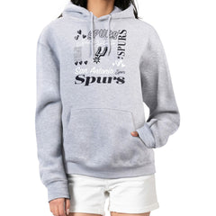 San Antonio Spurs G-III 4Her by Carl Banks Women's Team Collage Graphic Fleece Pullover Hoodie - Heather Gray shop