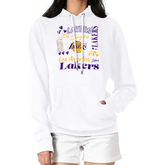 Los Angeles Lakers G-III 4Her by Carl Banks Women's Team Collage Graphic Fleece Pullover Hoodie - White online