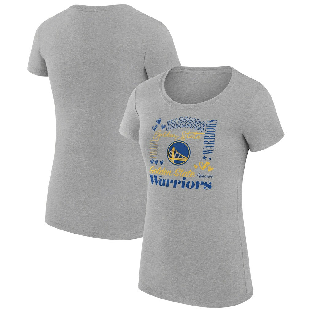 Golden State Warriors G-III 4Her by Carl Banks Women's Super-Slim Fit Lightweight Team Name Collage Graphic T-Shirt sale - Heather Gray online