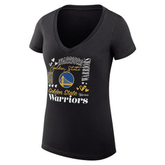 Golden State Warriors G-III 4Her by Carl Banks Women's Super-Slim Fit Lightweight Team Name Collage Graphic V-Neck T-Shirt sale - Black sale