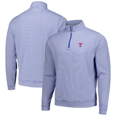 Texas Rangers Peter Millar Perth Sugar Stripe Performance Quarter-Zip Top Royal