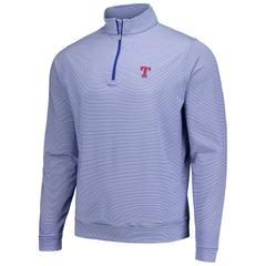 Texas Rangers Peter Millar Perth Sugar Stripe Performance Quarter-Zip Top Royal