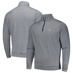 Houston Astros Peter Millar Perth Sugar Stripe Performance Quarter-Zip Top Navy