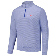 Philadelphia Phillies Peter Millar Perth Sugar Stripe Performance Quarter-Zip Top Royal