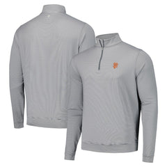 San Francisco Giants Peter Millar Perth Sugar Stripe Performance Quarter-Zip Top Black