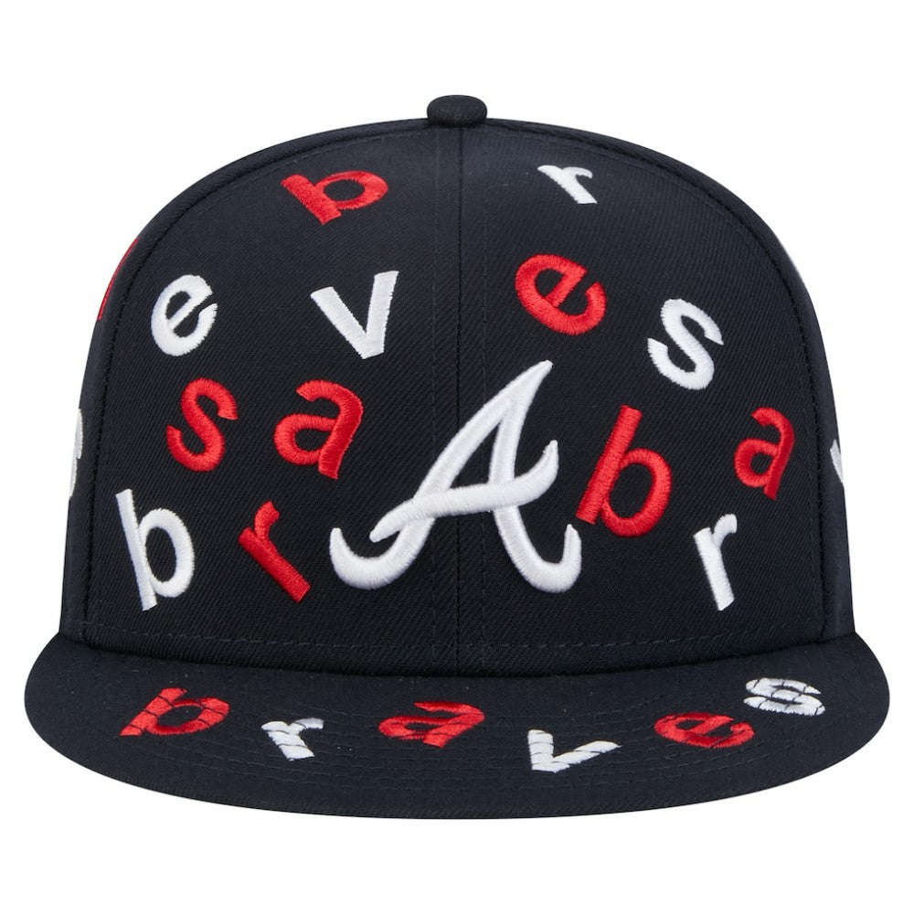 Atlanta Braves Team Confetti 59FIFTY Fitted Hat Navy