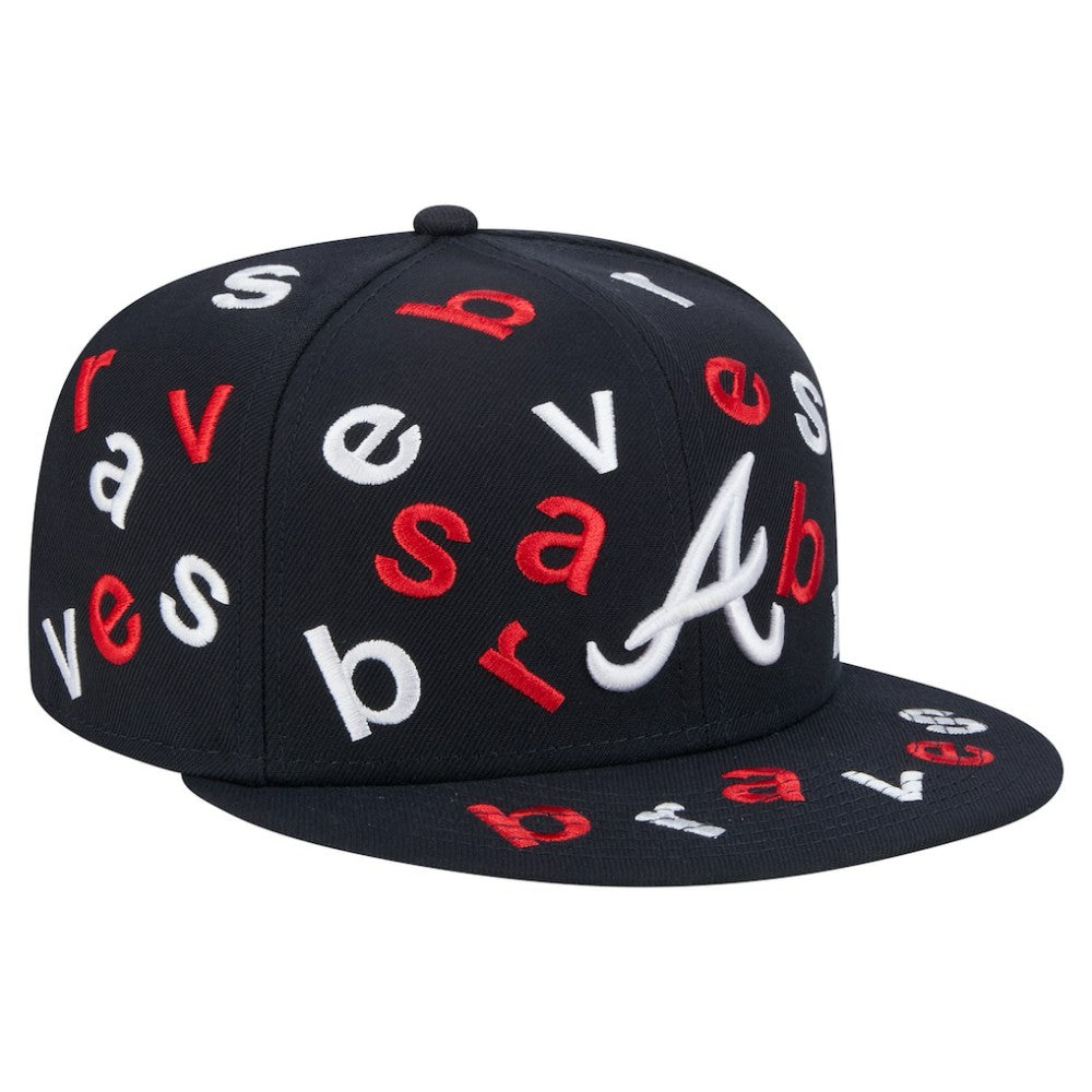 Atlanta Braves Team Confetti 59FIFTY Fitted Hat Navy