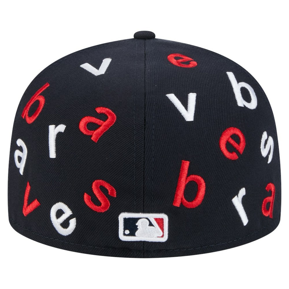 Atlanta Braves Team Confetti 59FIFTY Fitted Hat Navy