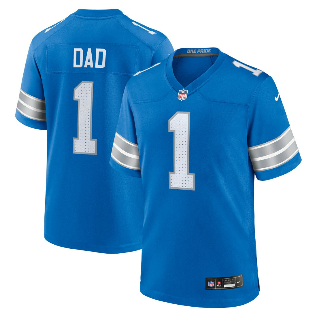 Number 1 Dad Detroit Lions Game Jersey - Blue sale