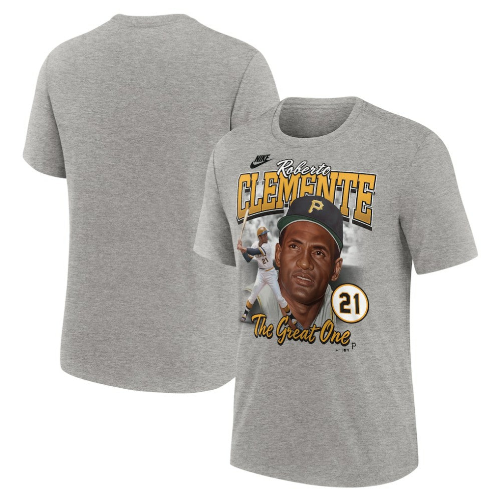 Roberto Clemente Pittsburgh Pirates Cooperstown Collection Player Local T-Shirt Heather Gray