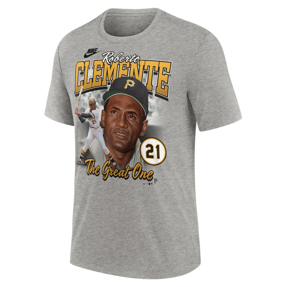 Roberto Clemente Pittsburgh Pirates Cooperstown Collection Player Local T-Shirt Heather Gray