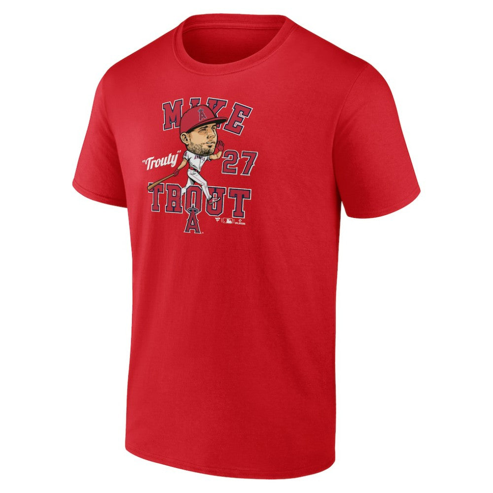 Mike Trout Los Angeles Angels Hometown Caricature T-Shirt Red