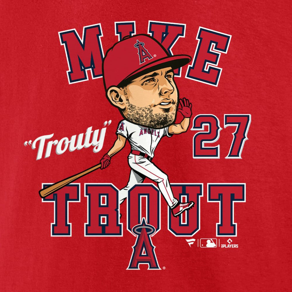 Mike Trout Los Angeles Angels Hometown Caricature T-Shirt Red