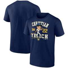 Christian Yelich Milwaukee Brewers Hometown Caricature T-Shirt Navy