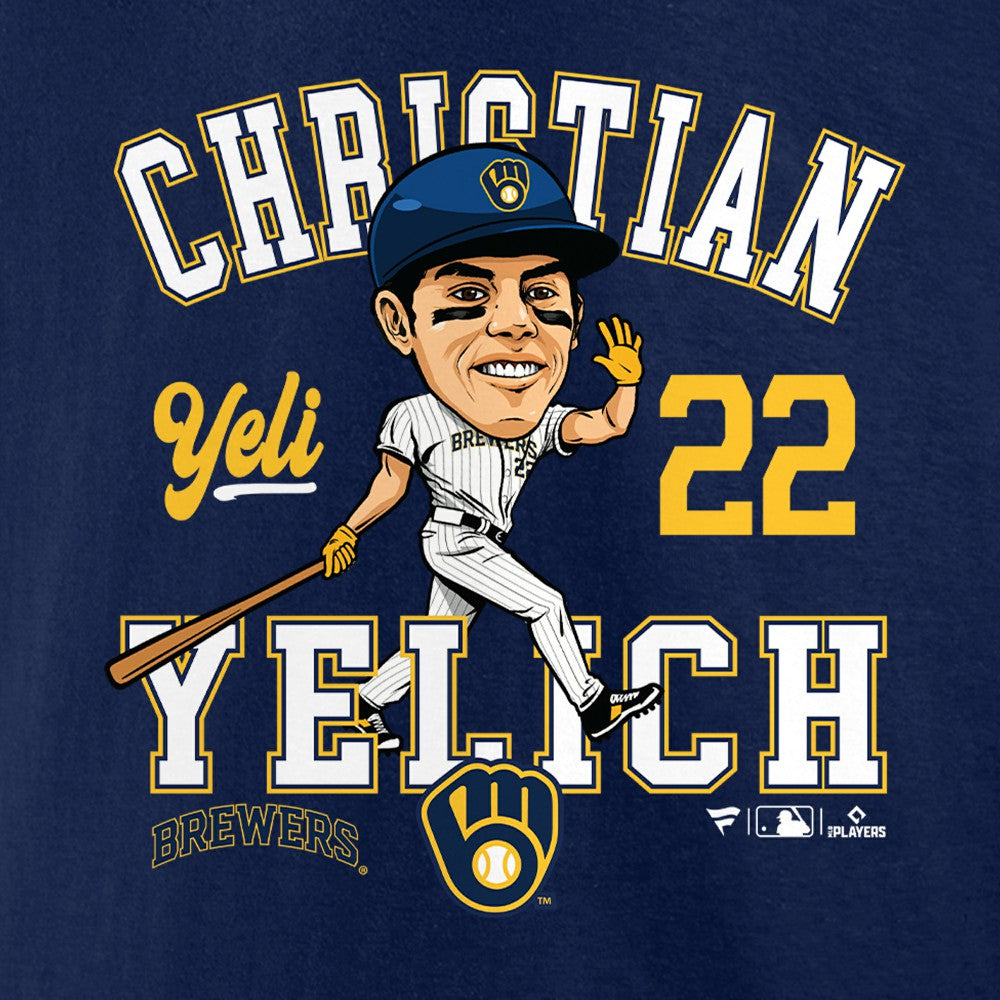 Christian Yelich Milwaukee Brewers Hometown Caricature T-Shirt Navy