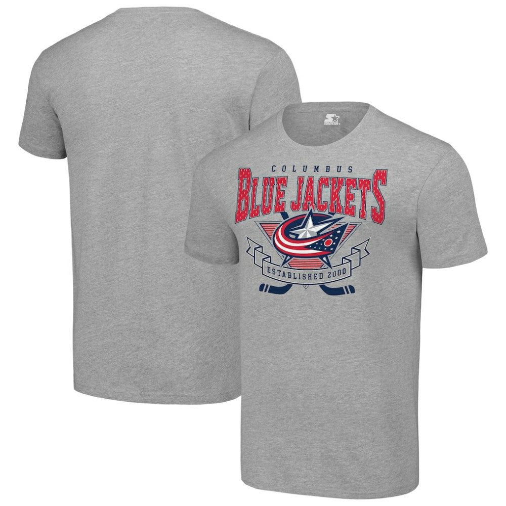 Columbus Blue Jackets Starter Team Logo Graphic T-Shirt - Heather Gray T-shirts