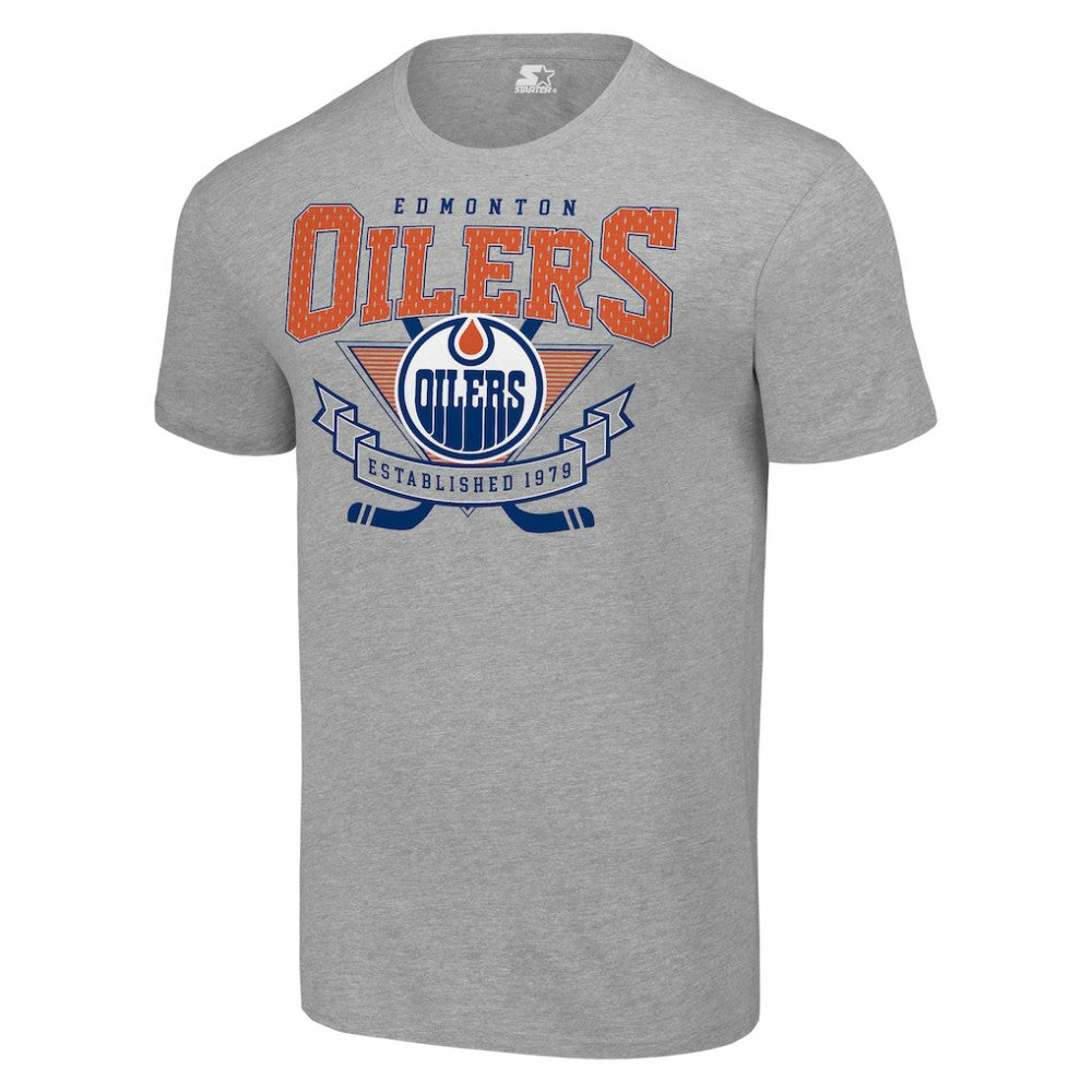 Edmonton Oilers Starter Team Logo Graphic T-Shirt - Heather Gray T-shirts