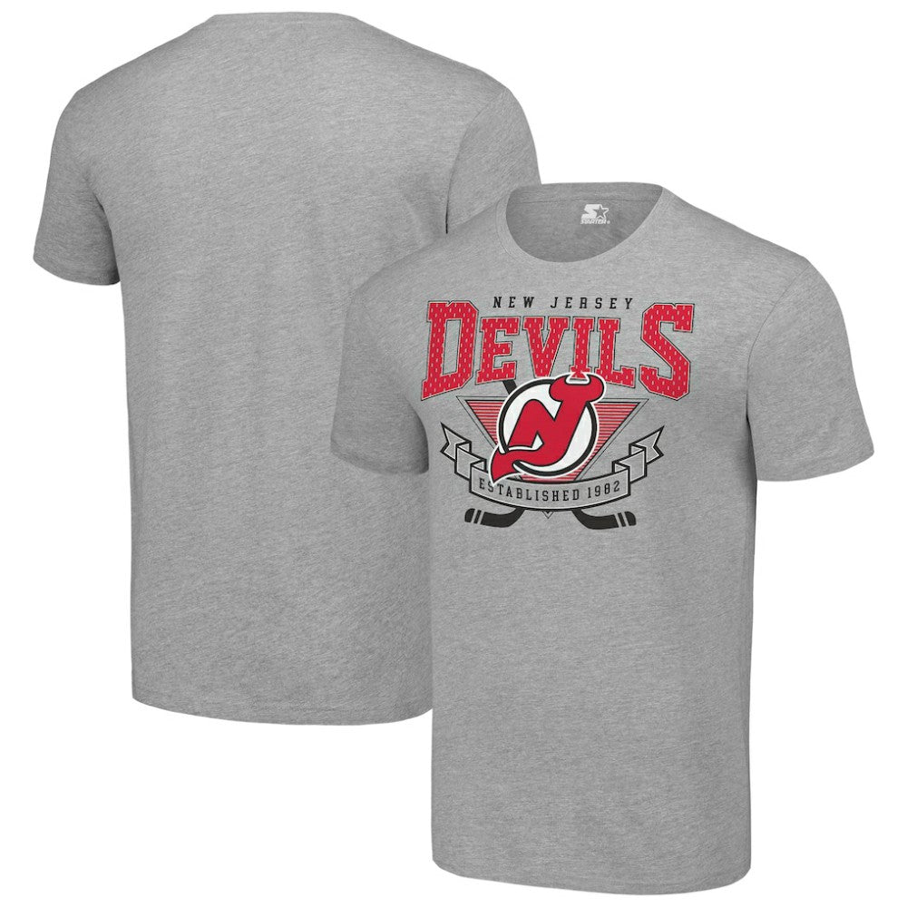 New Jersey Devils Starter Team Logo Graphic T-Shirt - Heather Gray T-shirts