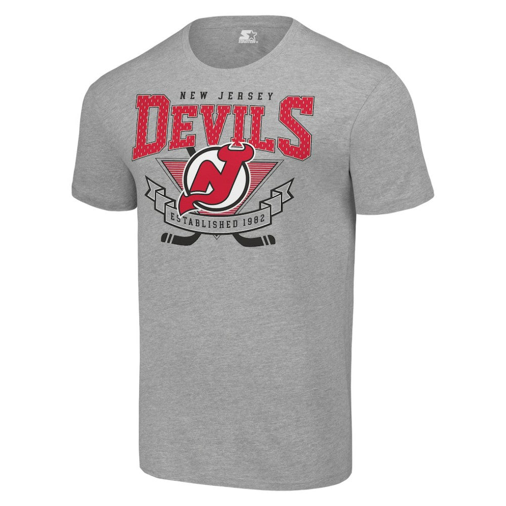 New Jersey Devils Starter Team Logo Graphic T-Shirt - Heather Gray T-shirts