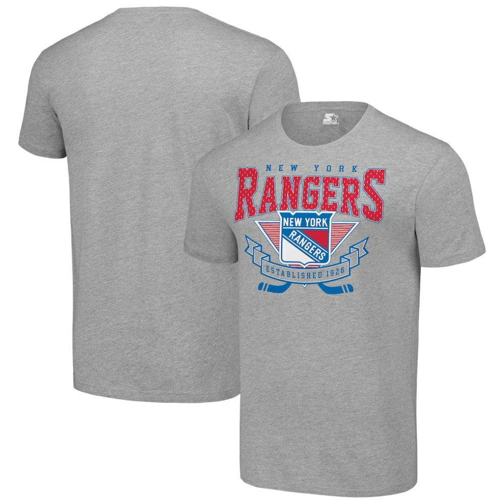 New York Rangers Starter Team Logo Graphic T-Shirt - Heather Gray T-shirts