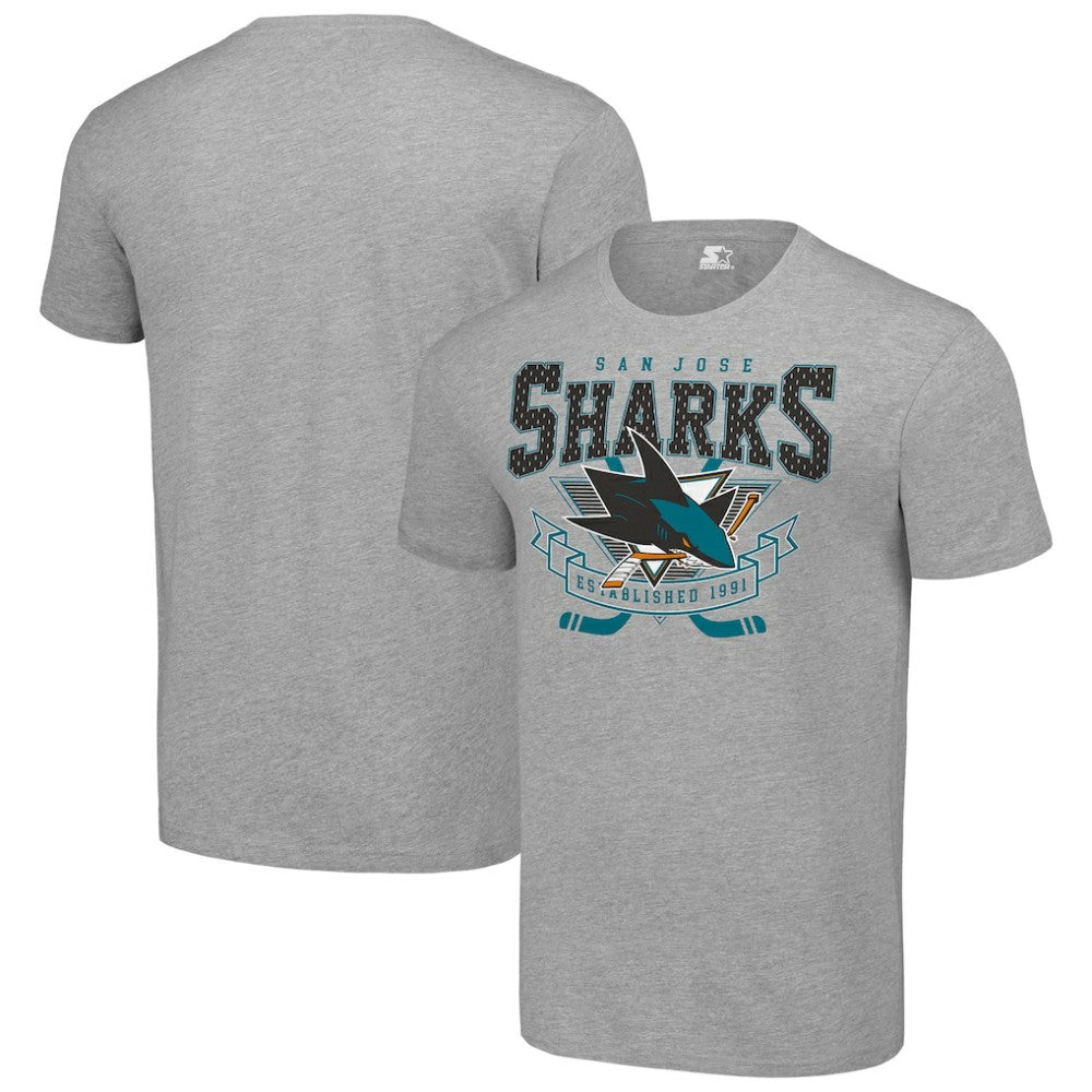 San Jose Sharks Starter Team Logo Graphic T-Shirt - Heather Gray T-shirts