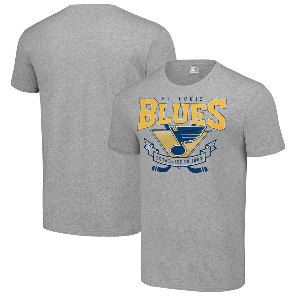 St. Louis Blues Starter Team Logo Graphic T-Shirt - Heather Gray T-shirts