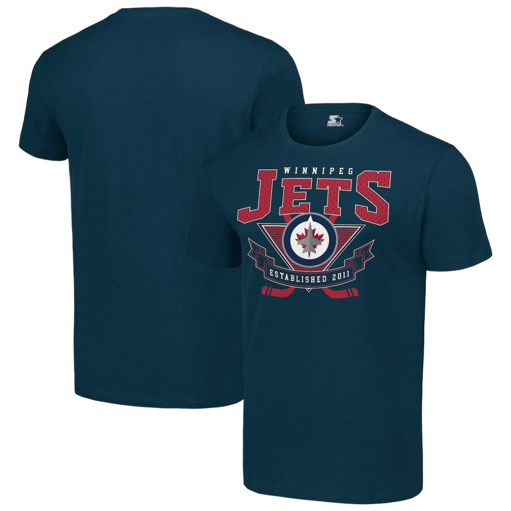 Winnipeg Jets Starter Team Logo Graphic T-Shirt - Navy T-shirts