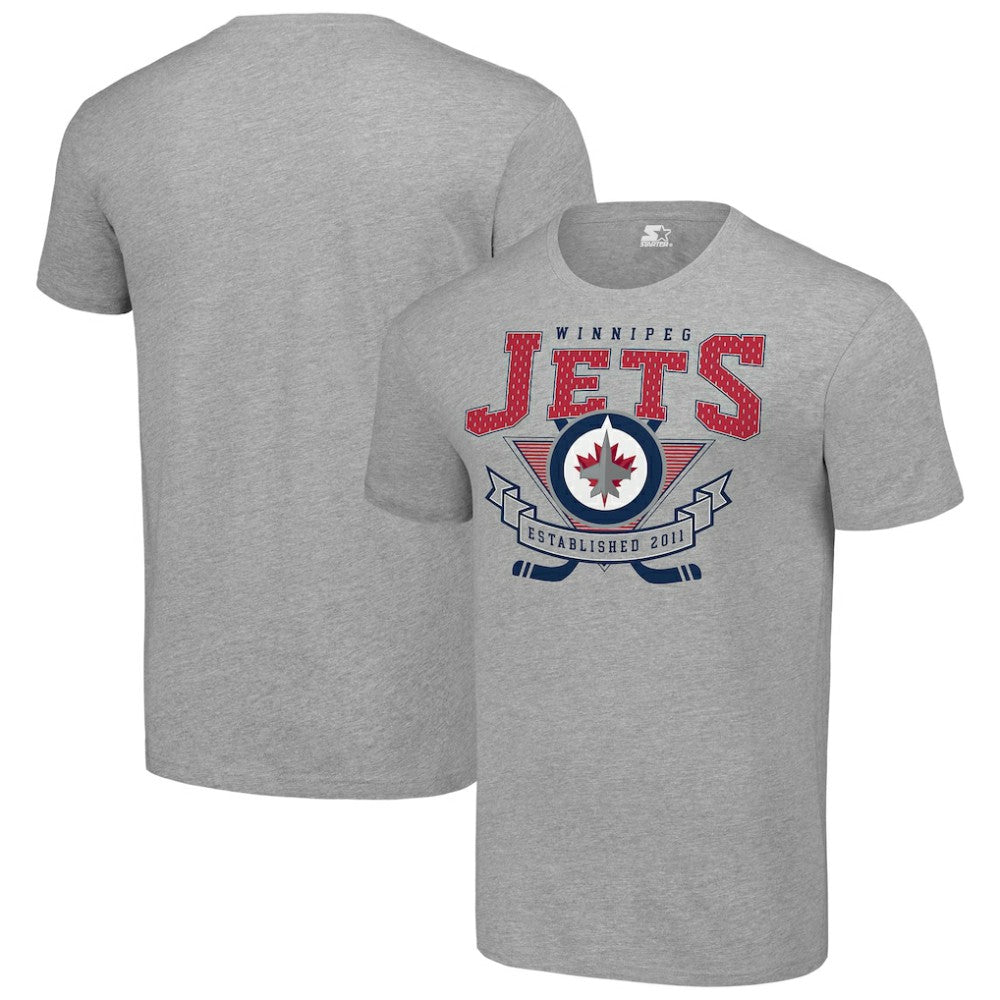 Winnipeg Jets Starter Team Logo Graphic T-Shirt - Heather Gray T-shirts