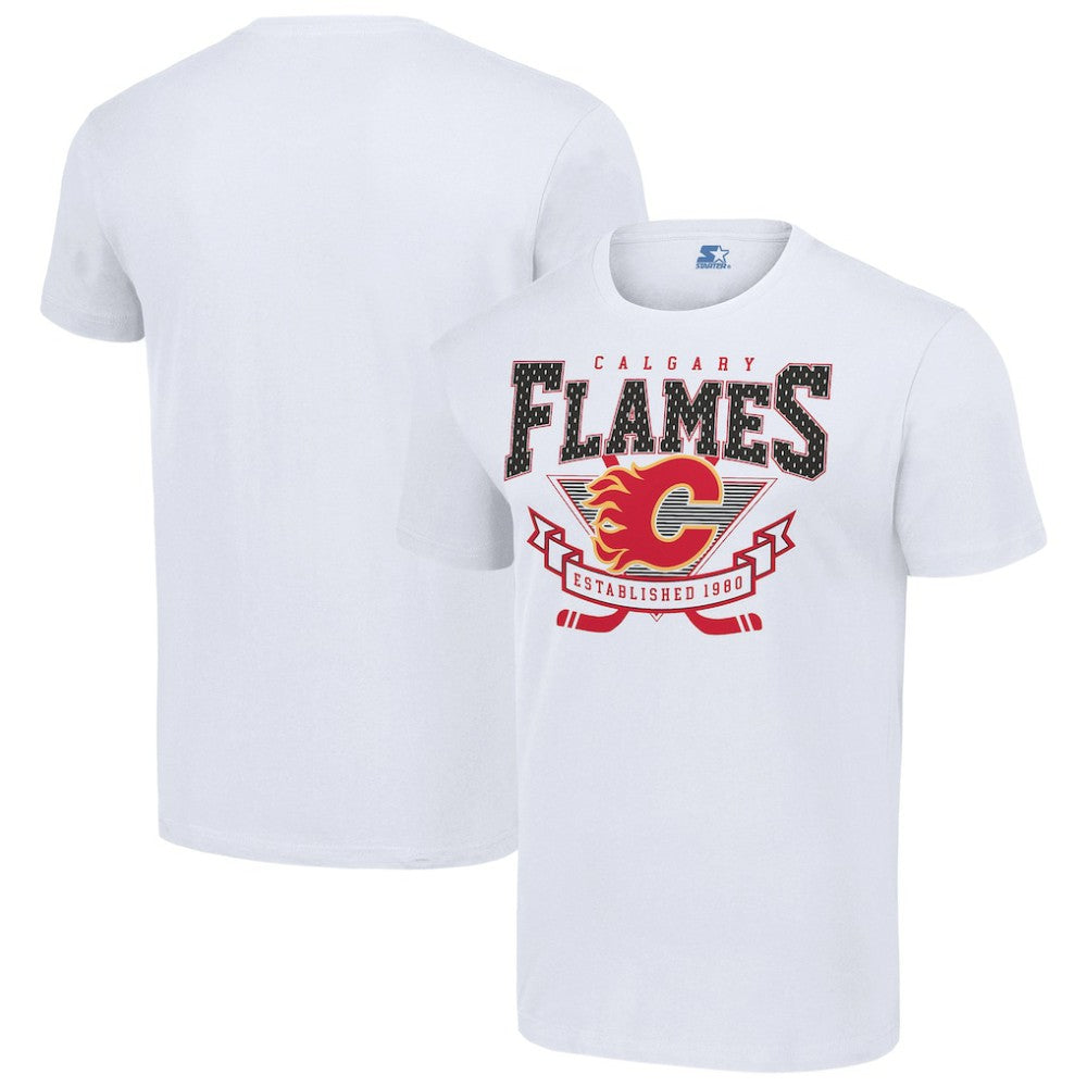 Calgary Flames Starter Team Logo Graphic T-Shirt - White T-shirts
