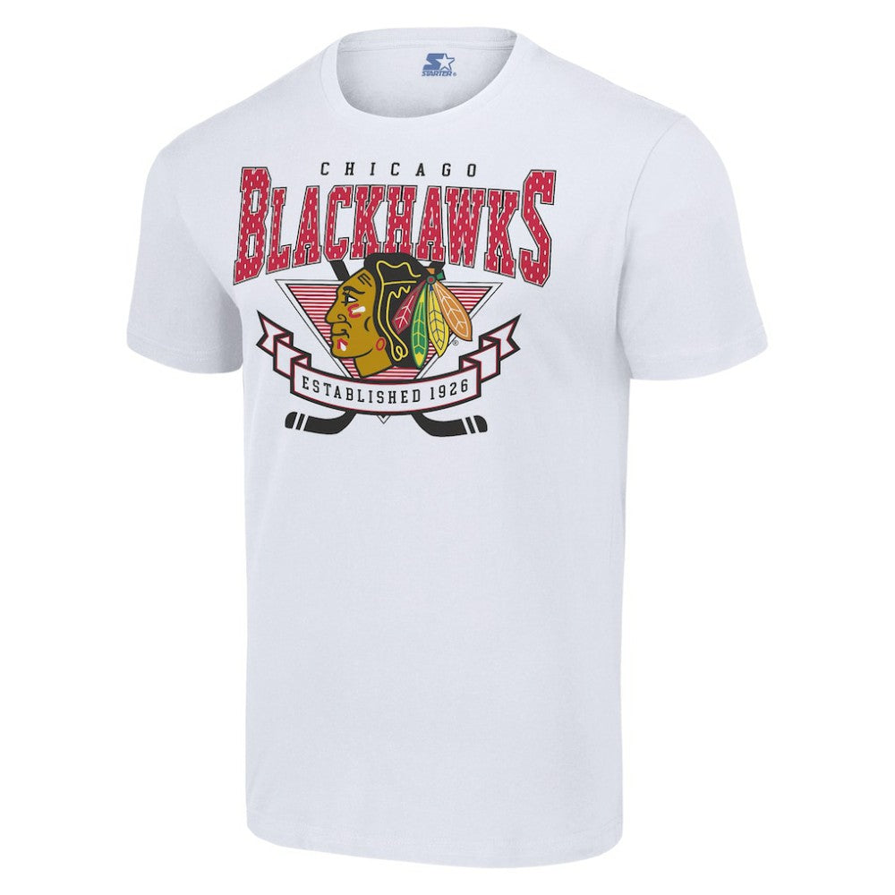 Chicago Blackhawks Starter Team Logo Graphic T-Shirt - White T-shirts