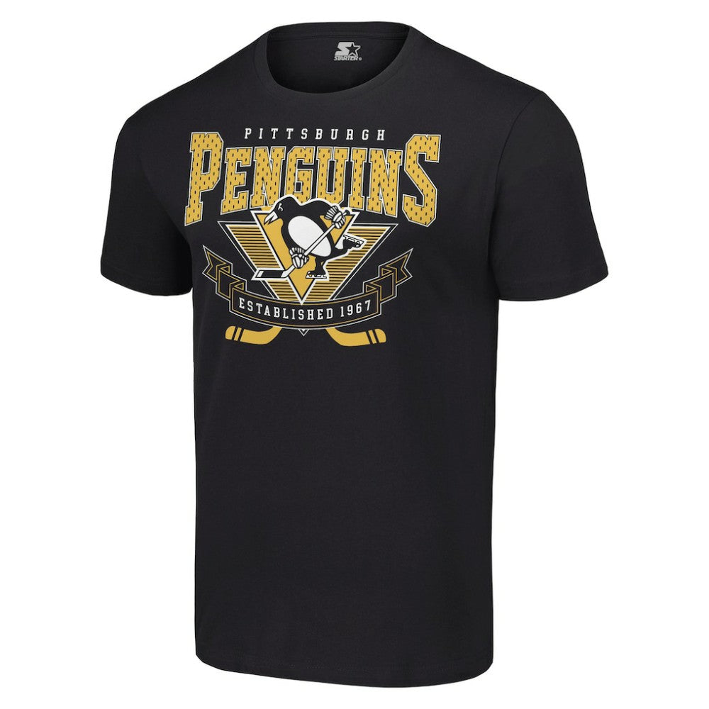 Pittsburgh Penguins Starter Team Logo Graphic T-Shirt - Black T-shirts