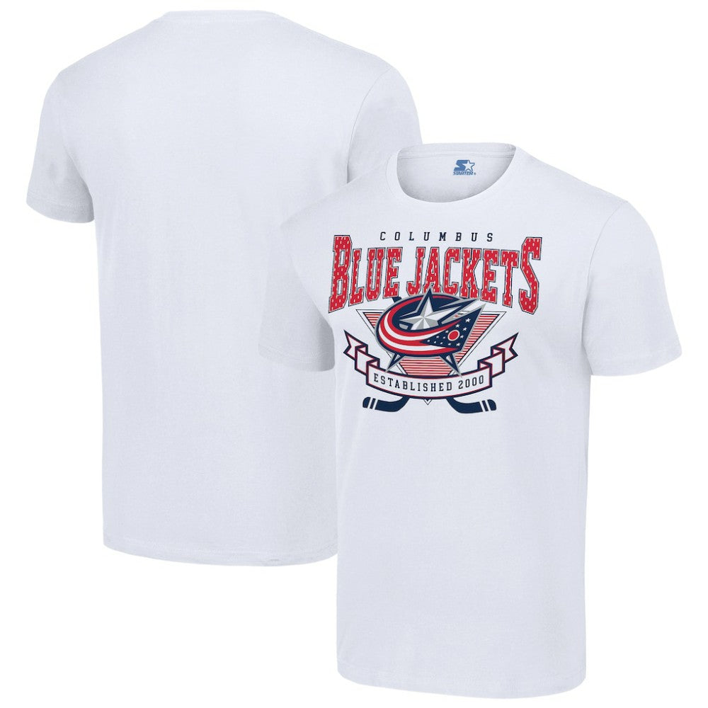 Columbus Blue Jackets Starter Team Logo Graphic T-Shirt - White T-shirts
