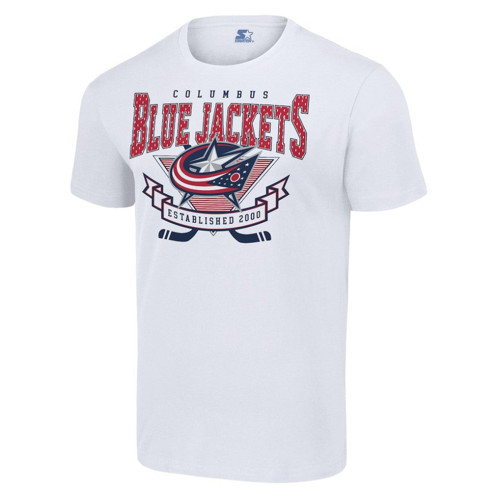 Columbus Blue Jackets Starter Team Logo Graphic T-Shirt - White T-shirts