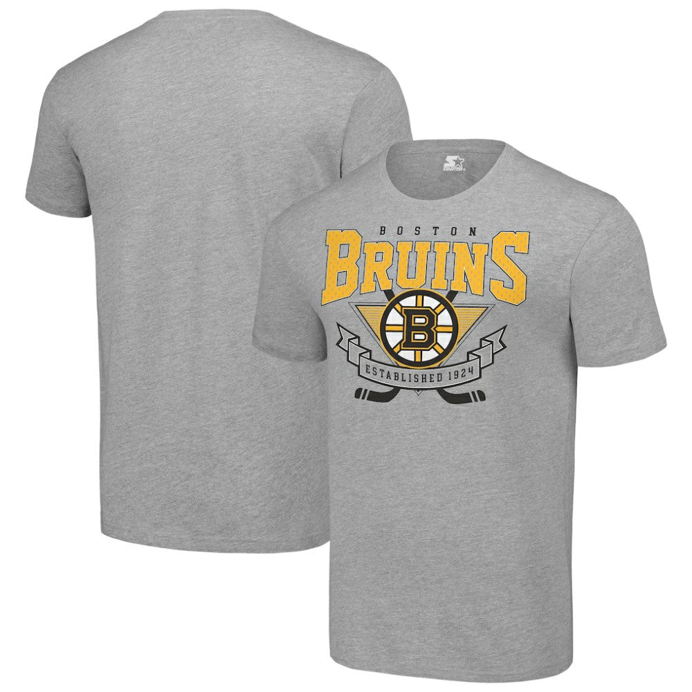 Boston Bruins Starter Team Logo Graphic T-Shirt - Heather Gray T-shirts