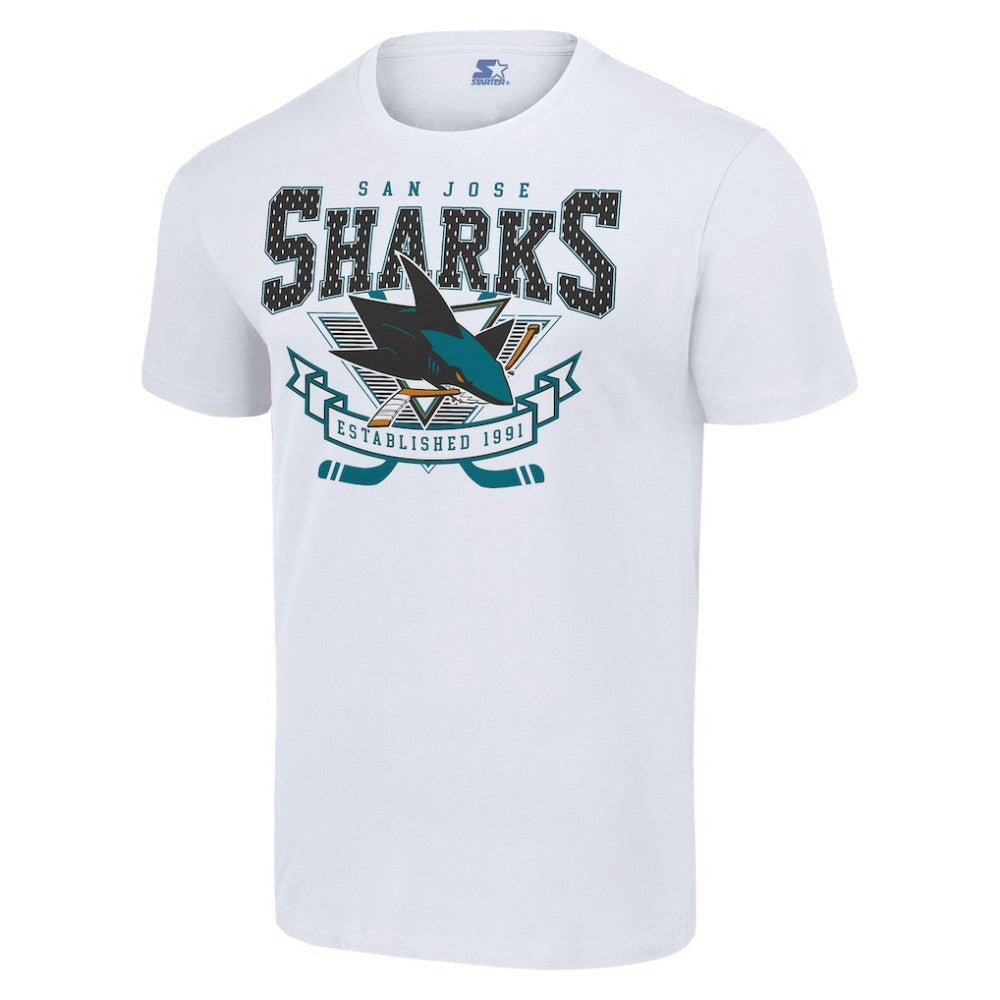 San Jose Sharks Starter Team Logo Graphic T-Shirt - White T-shirts