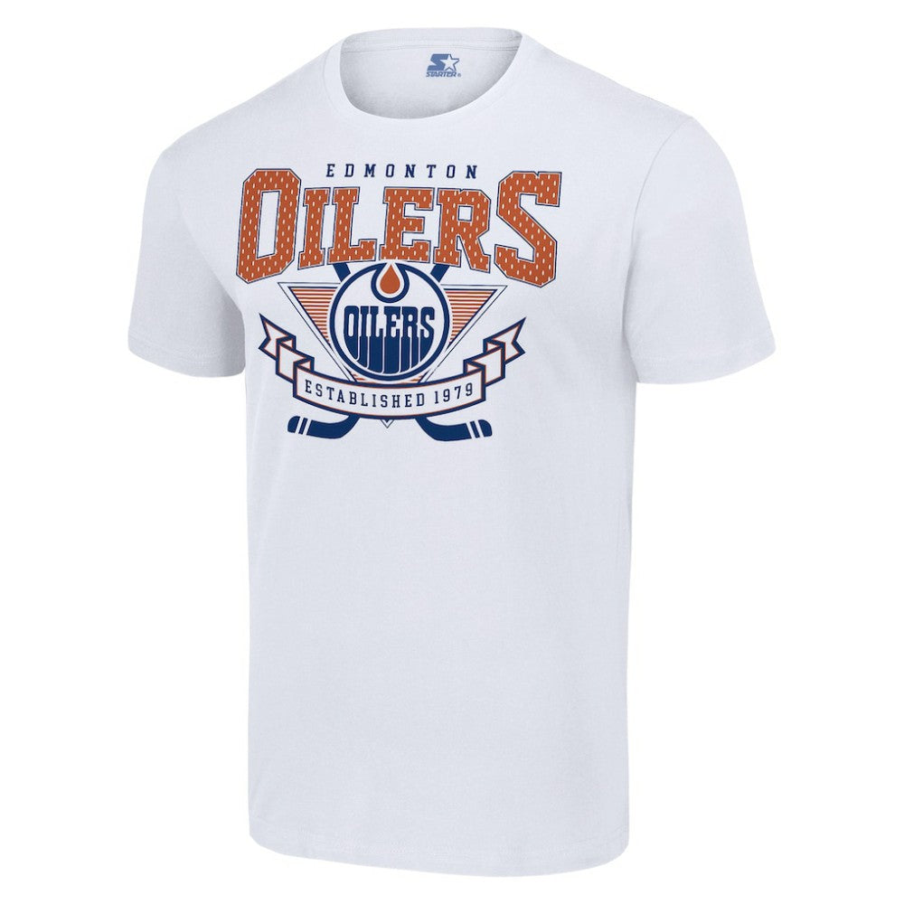 Edmonton Oilers Starter Team Logo Graphic T-Shirt - White T-shirts